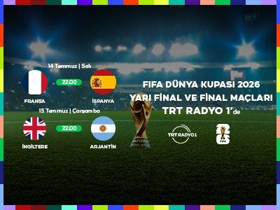 FIFA 2026 Dünya Kupası Yarı Final ve Final Maçları TRT Radyo 1’de!